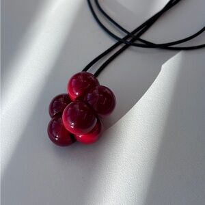 Red Viburnum Pendant Necklace